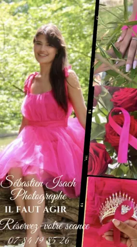 Jade Mazinghien vêtue de rose, ambassadrice d'une campagne photo artistique en soutien à la lutte contre le cancer du sein dans les Hauts-de-France